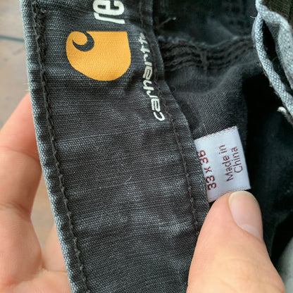 Carhartt Rugged Relaxed Fit No Double Knee Carpenter Work Jeans Black 30x34 VTG