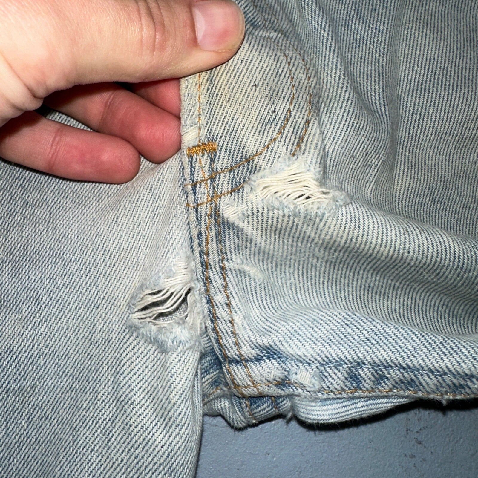 Levis 501 Vintage 90s XX Straight Leg Mexico Jeans 33x34 Light Wash Act 31x27