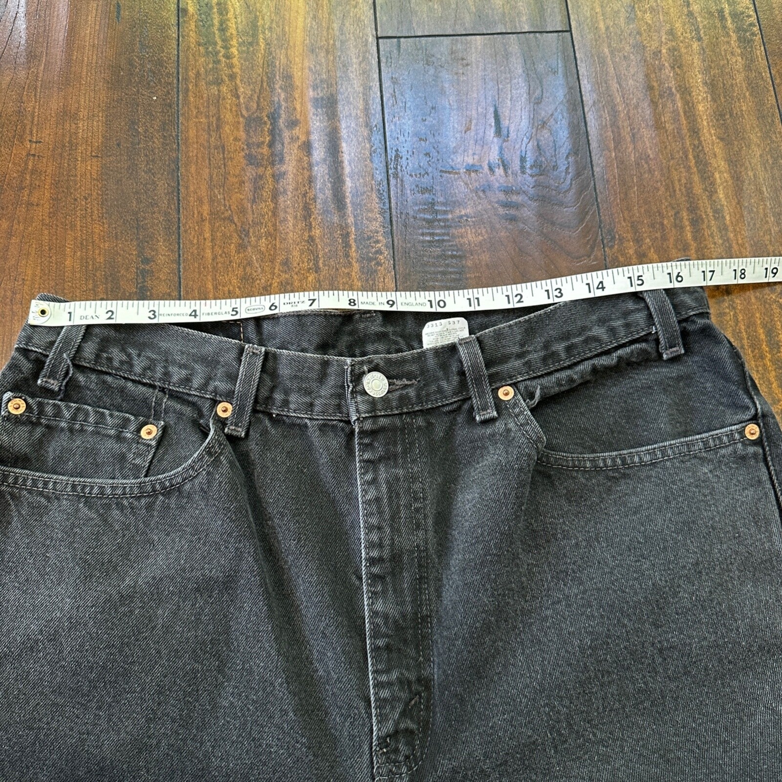 Levis 505 Vintage 90s Straight Leg XX Mexico Jeans 38x32 Black Wash Act 33x30