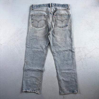 Levis 501 Vintage 80s USA XX Straight Leg Jeans Blue Light Wash 38x33 Act 34x29