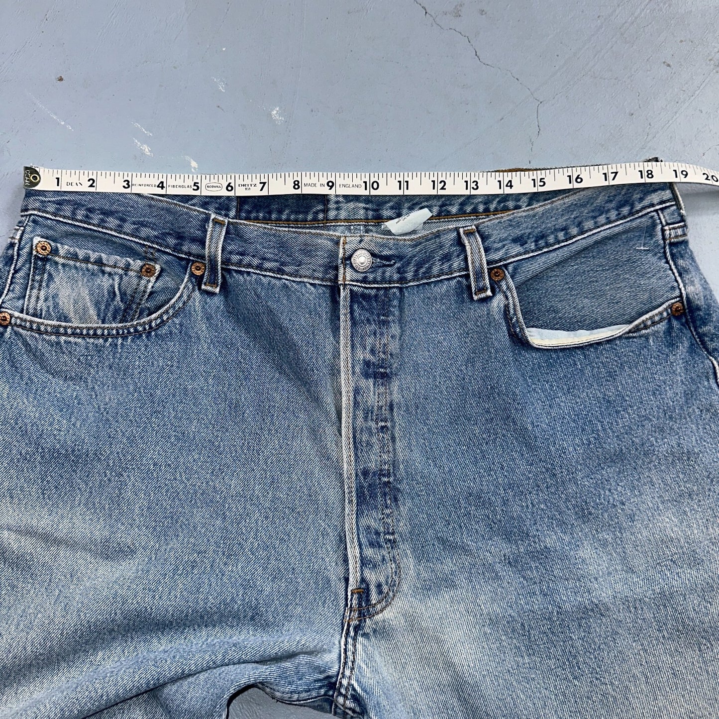 Levis 501 Vintage 90s Mexico Straight Leg Jeans 40x32 Y2K Light Wash Act 37x30