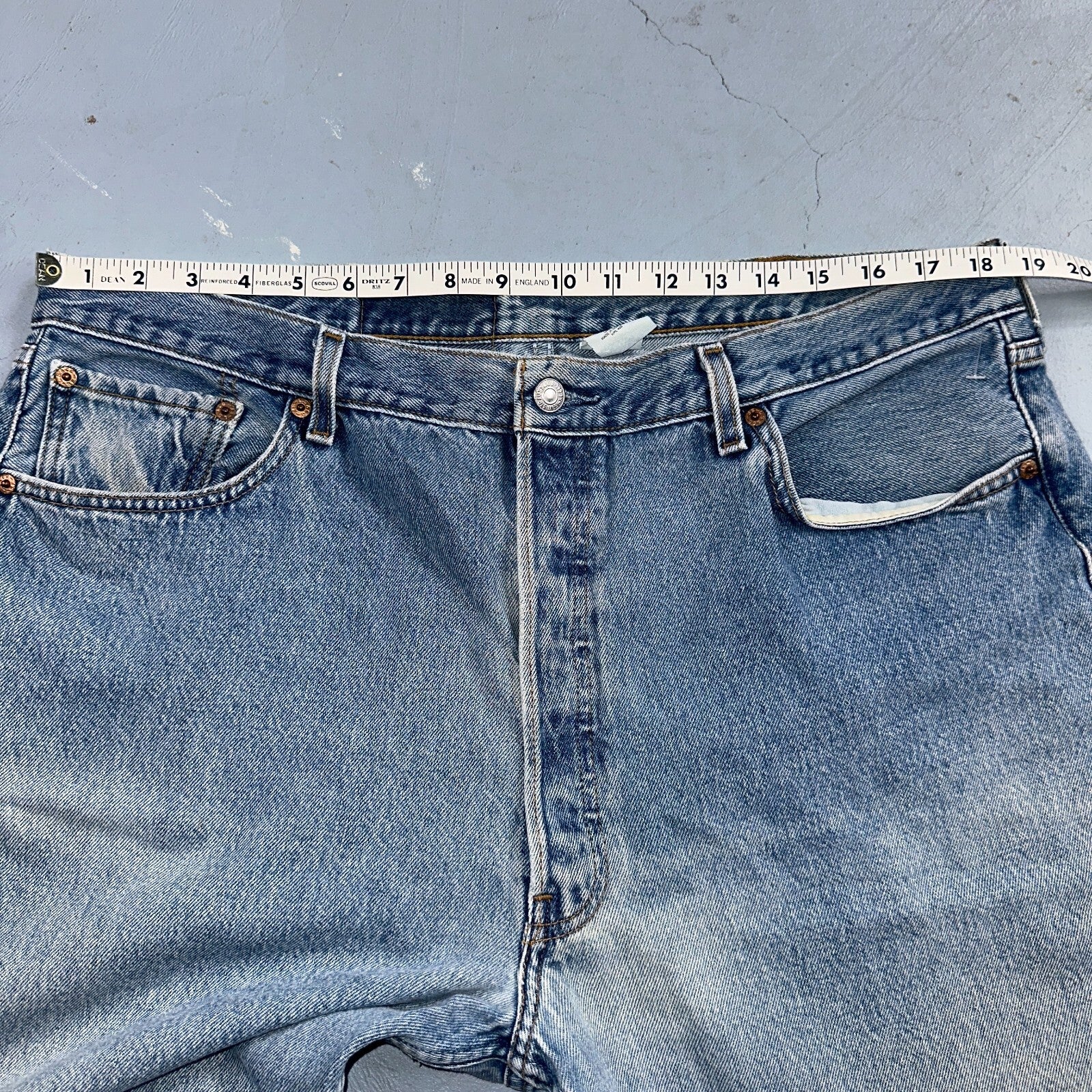 Levis 501 Vintage 90s Mexico Straight Leg Jeans 40x32 Y2K Light Wash Act 37x30