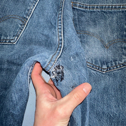 Levis 517 Vintage 80s USA Orange Tab Bootcut Flare Blue Worn Jeans Act 32x26