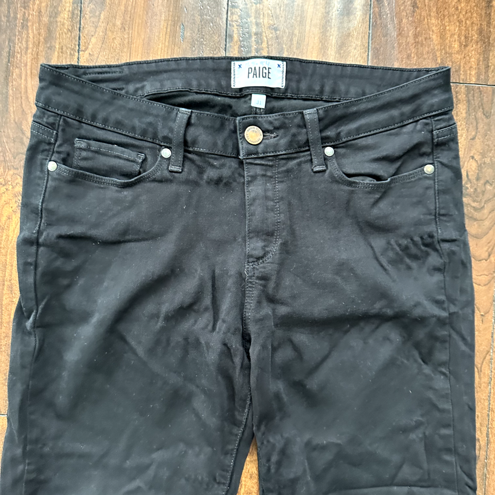 Paige Verdugo Crop 31 Skinny Ankle Jeans Black Size 30 X 26 Nordstrom Cool