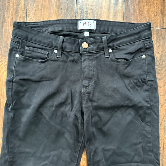 Paige Verdugo Crop 31 Skinny Ankle Jeans Black Size 30 X 26 Nordstrom Cool