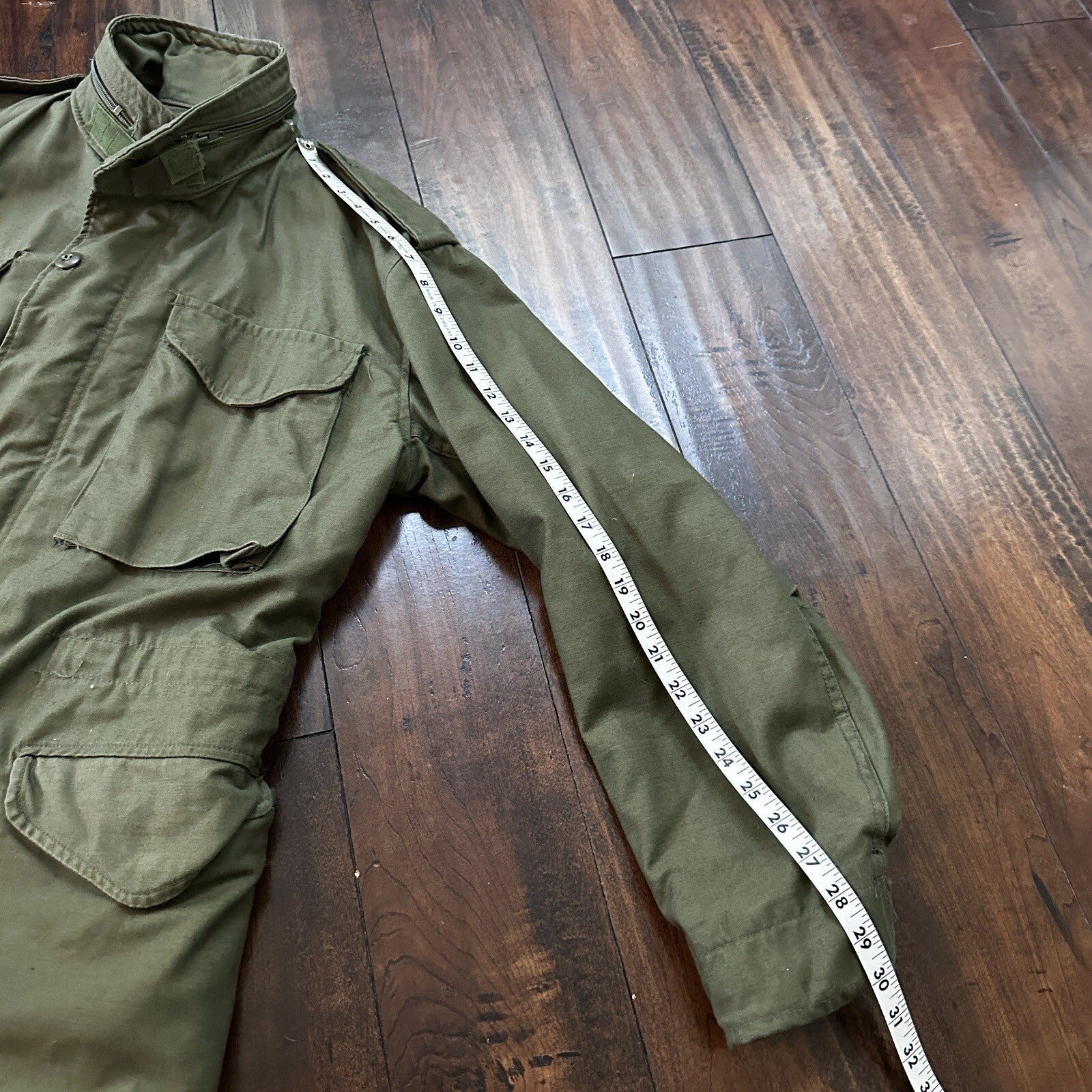 Vintage US Army 1980s Cold Weather Field Coat Jacket M-65 OG 107 Small 80s wwii