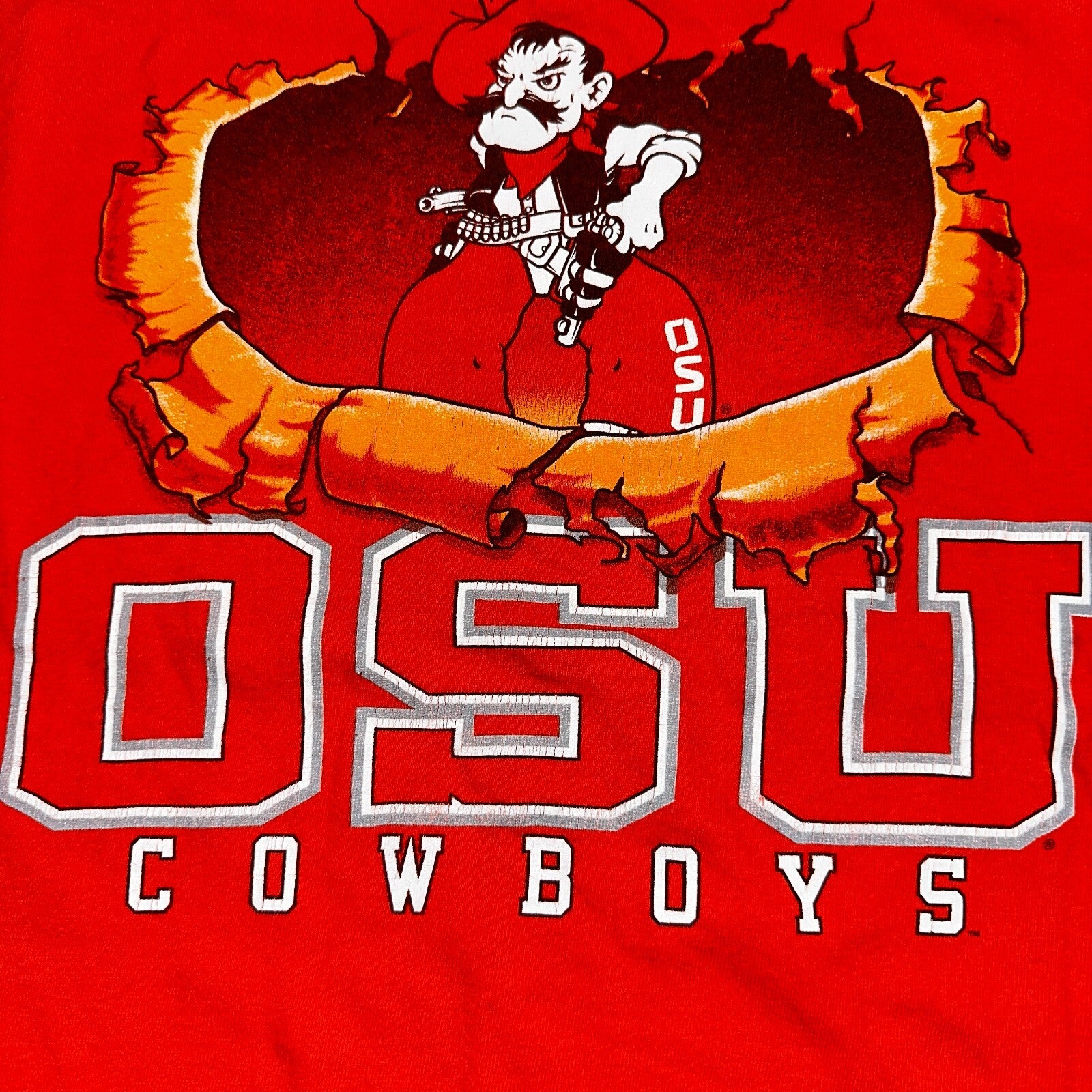 OSU Cowboys VTG T Shirt 90s Oklahoma State 3XL Orange College University