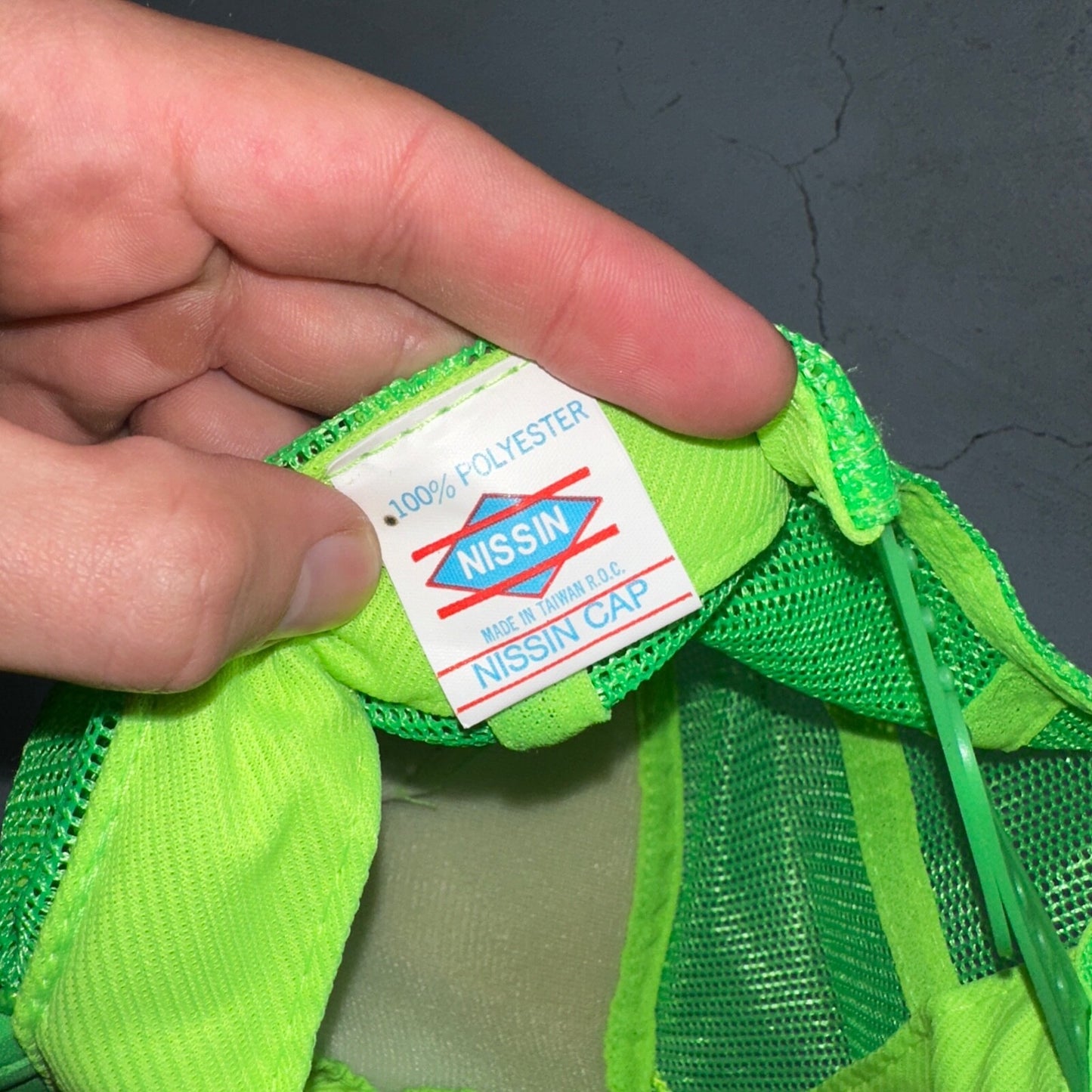 Deja Vu Hat VTG Snapback Trucker Cap Men Neon Green Showgirls 90s RARE