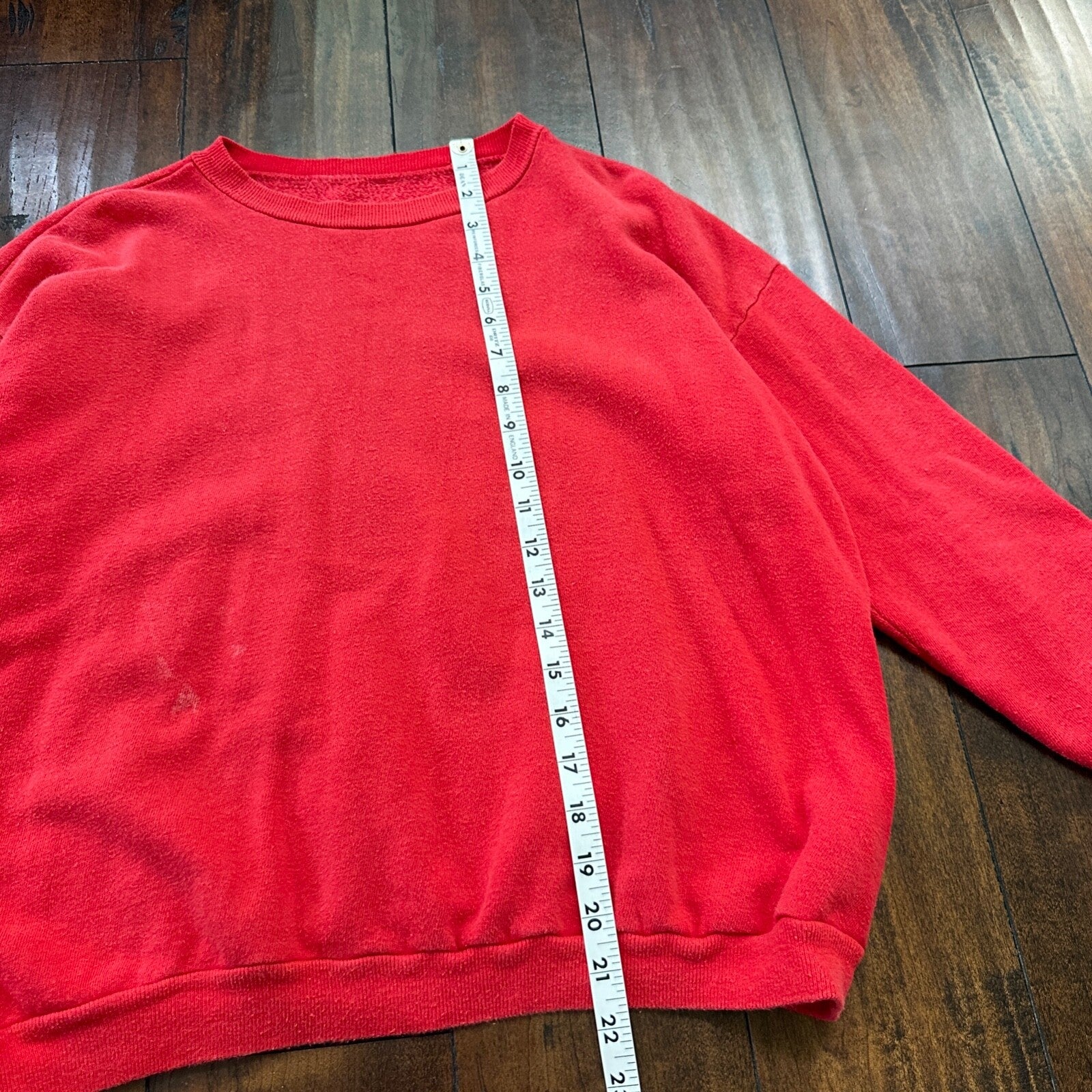 VTG 1960s Rockabilly Sweatshirt Sweater 60s 70s Blank Basic Afterhood USA Red 2