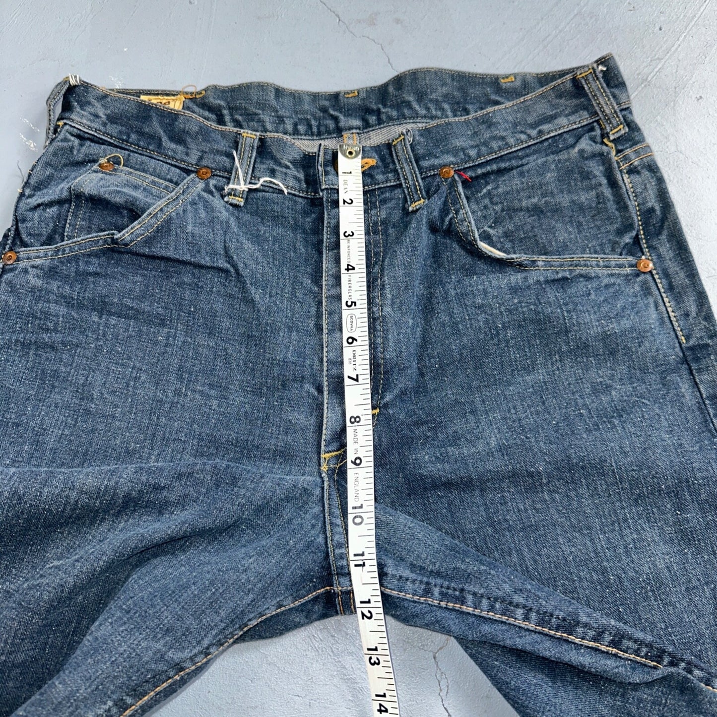 Lee VTG 70s Riders Denim Boot Cut Flare Jeans USA 33x35 Dark Wash Cowboy 1970s