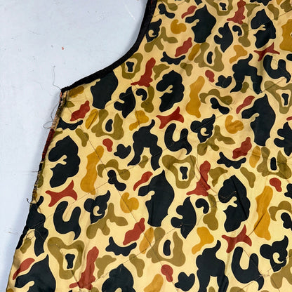 Vintage Duck Camo Vest Adult Large Camouflage Puffer Reversible Hunting Fishing