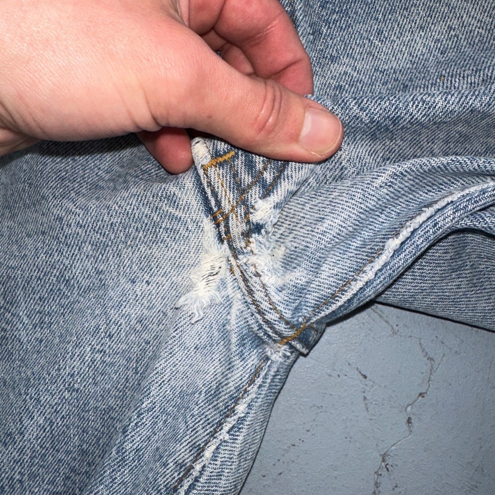 Levis 501 Vintage 80s USA XX Straight Leg Jeans Blue Light Wash 38x33 Act 34x29