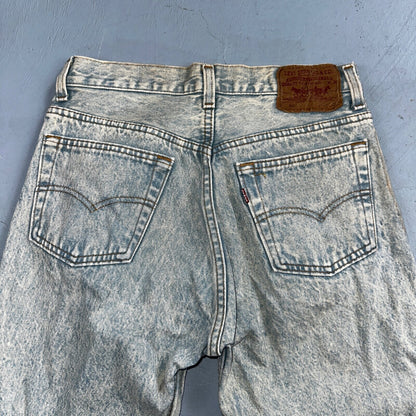 Levis 501 Vintage 90s USA XX Straight Leg Jeans Blue Light Wash 30x34 Act 27x34