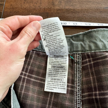 Carhartt Pants Men's 42X30 Flannel Lined Washed Duck VTG Fit B111-MOS Green