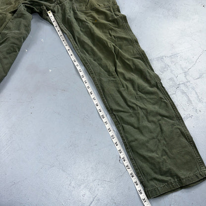 Vintage 1960s 70s Vietnam OG 107 Fatigue Pants 60s Missing Button Fly Act 32x31