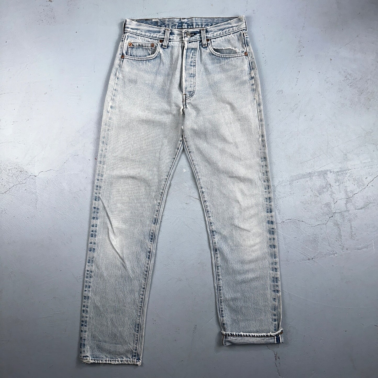 Levis 501 Vintage 80s Redline Selvedge USA XX Jeans Light Wash 66 Act 28x31