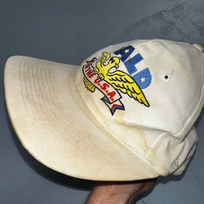 Bald In The USA VTG Hat Cap Snapback Dad Bald Eagle American Flag USA Shoebox