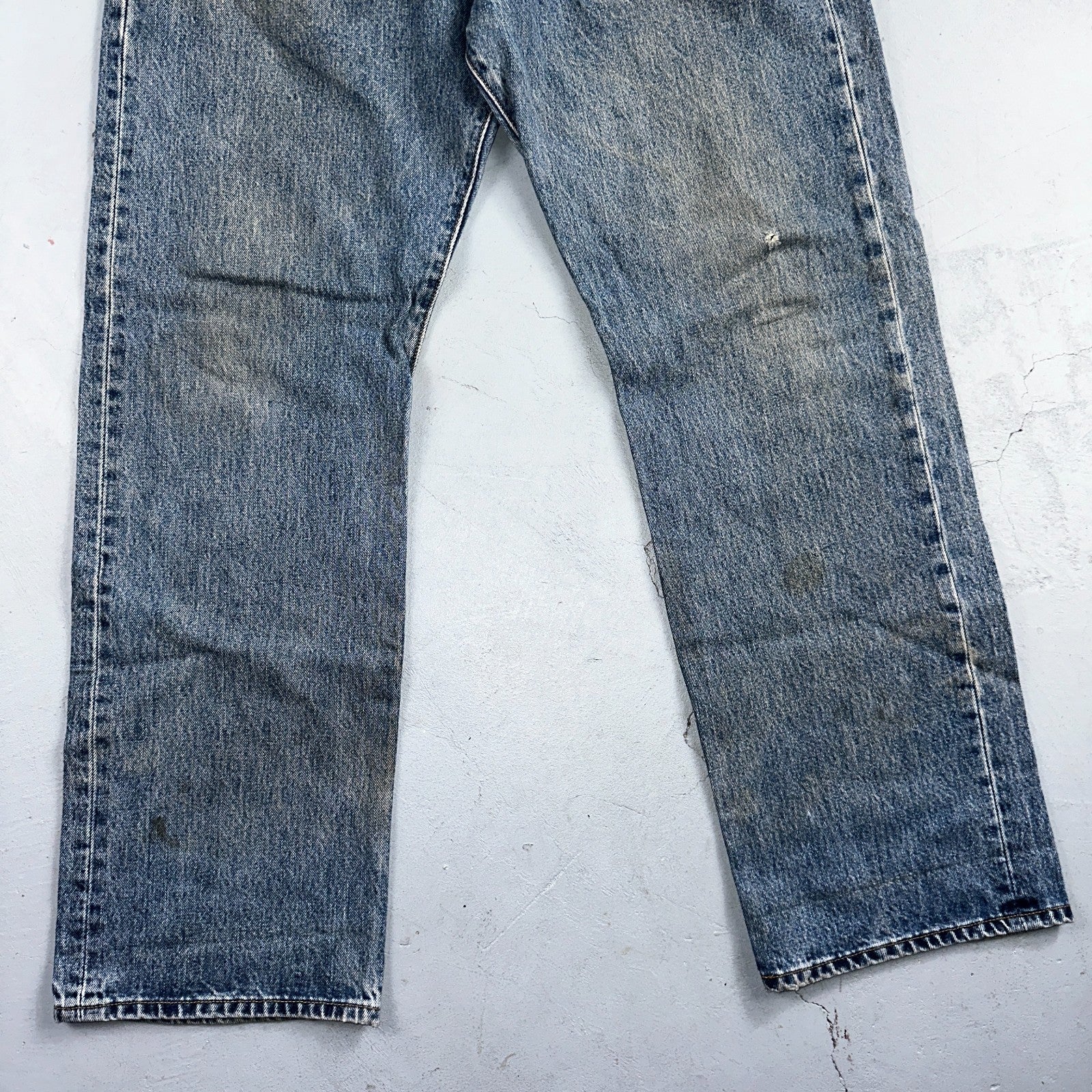 Levis 501 Vintage 90s Mexico Straight Leg Jeans Blue Light Wash 38x30 Act 37x31