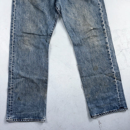 Levis 501 Vintage 90s Mexico Straight Leg Jeans Blue Light Wash 38x30 Act 37x31
