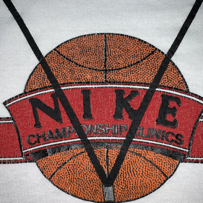 Nike Vintage T Shirt Mens XL Gray Tag Basketball Clinic Jordan Whistle Cool Play