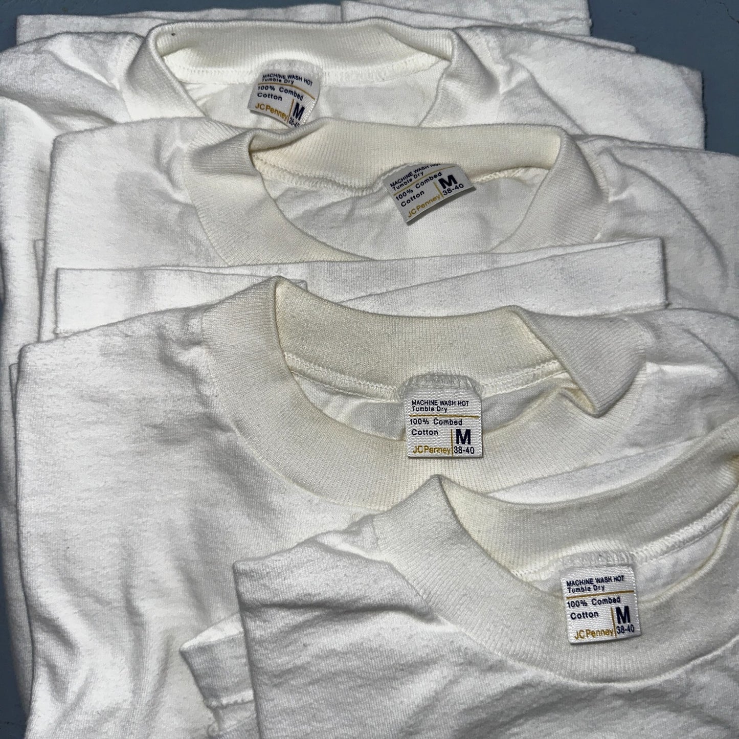 JC Penny Blank Vintage White T Shirt Pack 70s Essential Lot Of 4 Single Stitch