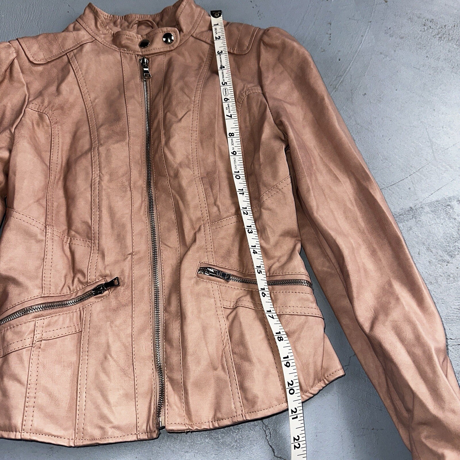 Black Rivet Women's Leather Jacket S Pink Moto Biker Zippered Baddie Biker