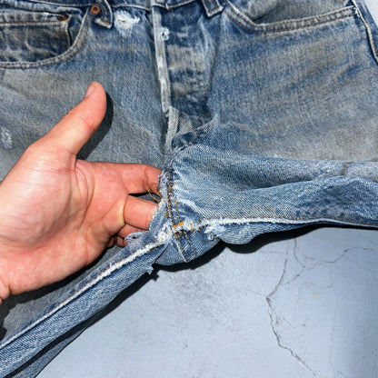 Levis 501 Vintage 80s Redline Selvedge USA XX Jeans Light Wash 32x31 Act 29x27