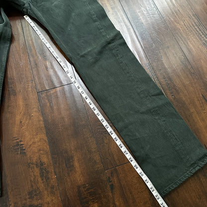 VTG 90s Levis 501 Button Fly 33x34 USA Tag Jeans Straight Green XX Act 30x33