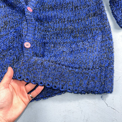 Visage Winter Womans Cardigan Knit Sweater Cozy 80s Active Winter Ramie Purple