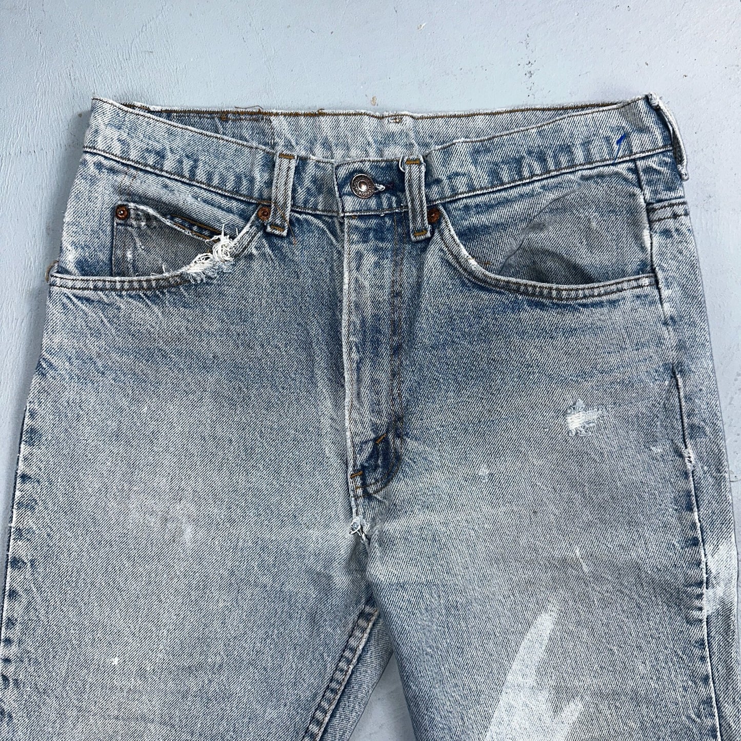 Levis 517 Vintage 80s USA Orange Tab Bootcut Flare Blue Jeans Talon Act 29x28