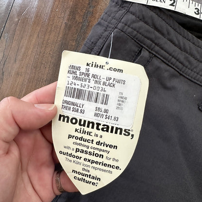 Kuhl Kurve Pants Womens 16 Black Low Rise Kanvas Stretch Legendary Pant 36x31