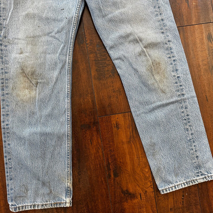 Levis 501 Vintage 90s Straight Leg XX Columbia Jeans 33x30 Light Wash Act 30x29