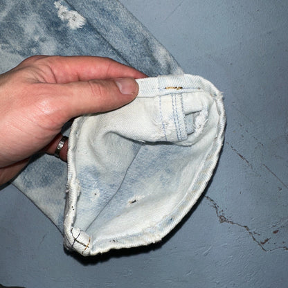 Levis 501 Vintage 80s USA XX Straight Leg Jeans 30x36 Bleach Light Wash Ac 26x31