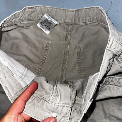Carhartt B147 Shorts Mens 34 Tan Canvas Carpenter Cargo Work Worn Tan khaki