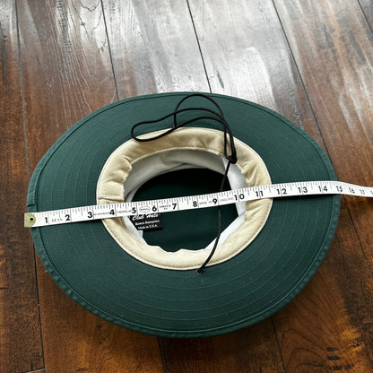 Vintage Summer Club Wide Brim Hat Australia Chin Strap Beach Sun Boho Green Hike