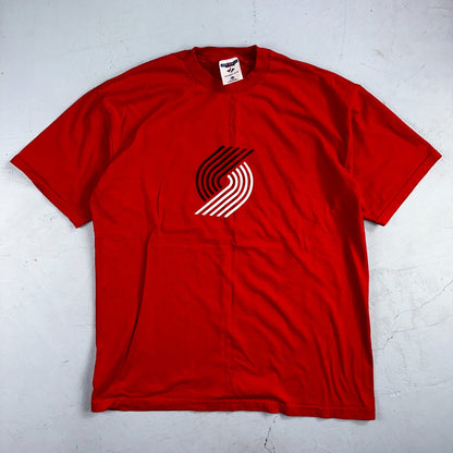 VTG Portland Trailblazers Shirt Mens Large Red Y2K Red Hot Rollin 2000s NBA