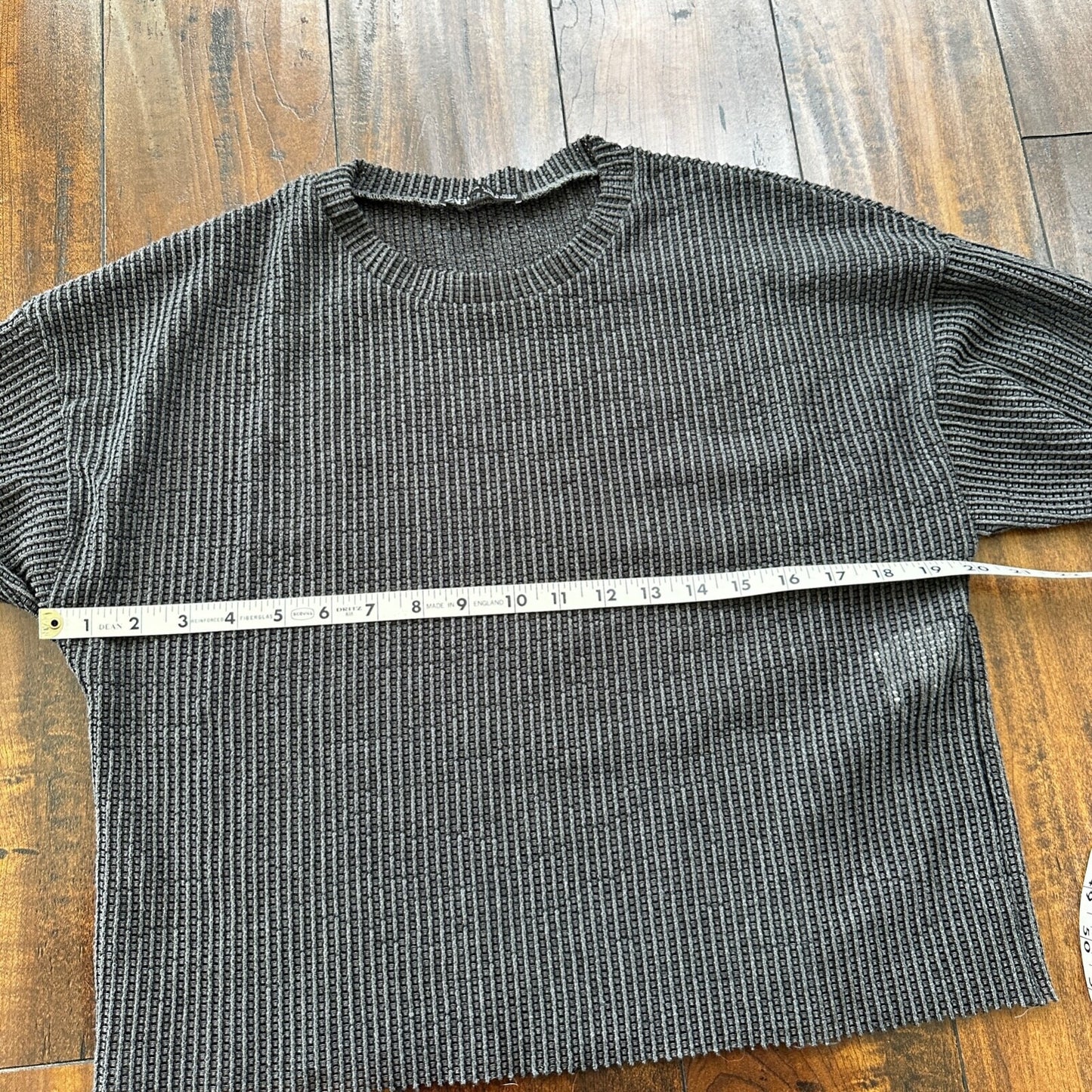 Zara Knit Chainmill Womens Sweater Shirt Size L Black/Grey Cute Top Crop