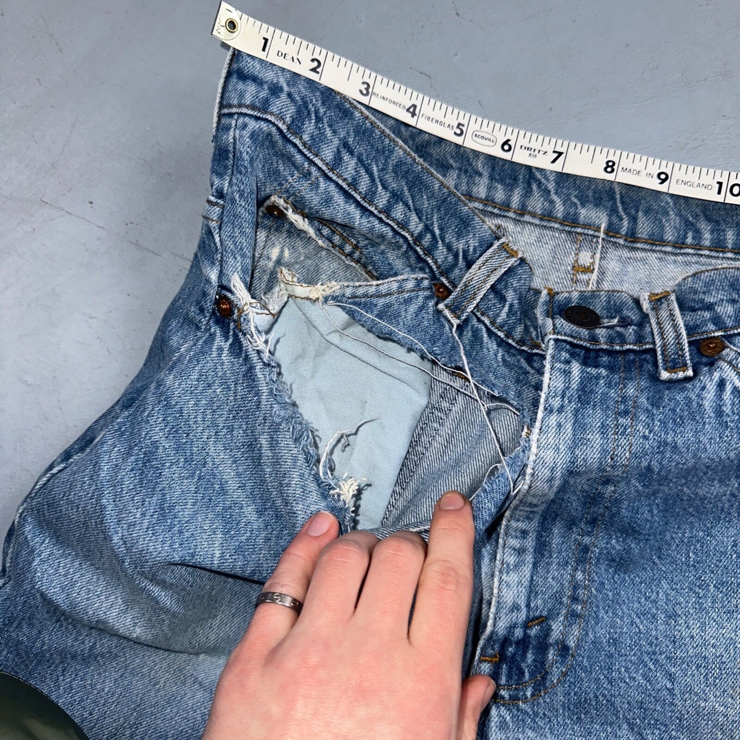 Levis 517 Vintage 80s USA Orange Tab Bootcut Flare Blue Worn Jeans Act 32x30