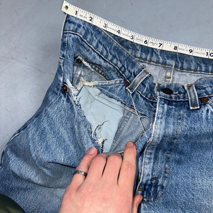 Levis 517 Vintage 80s USA Orange Tab Bootcut Flare Blue Worn Jeans Act 32x30