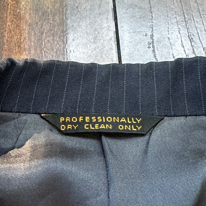1960s Navy Blue Sport Jacket VTG Mens Suit 44 38x28 Rockabilly Pinstripe Pants