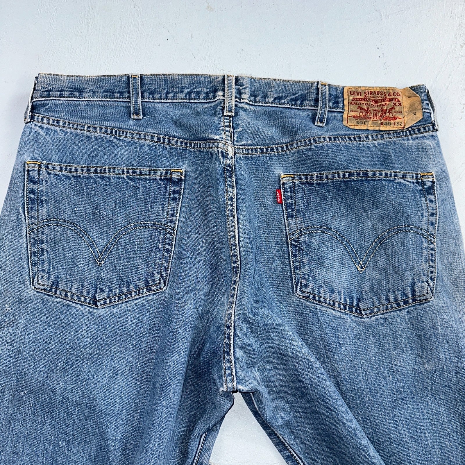 Levis 501 Vintage Y2K 90s XX Straight Leg Jeans Blue Light Wash 40x32 Act 38x31