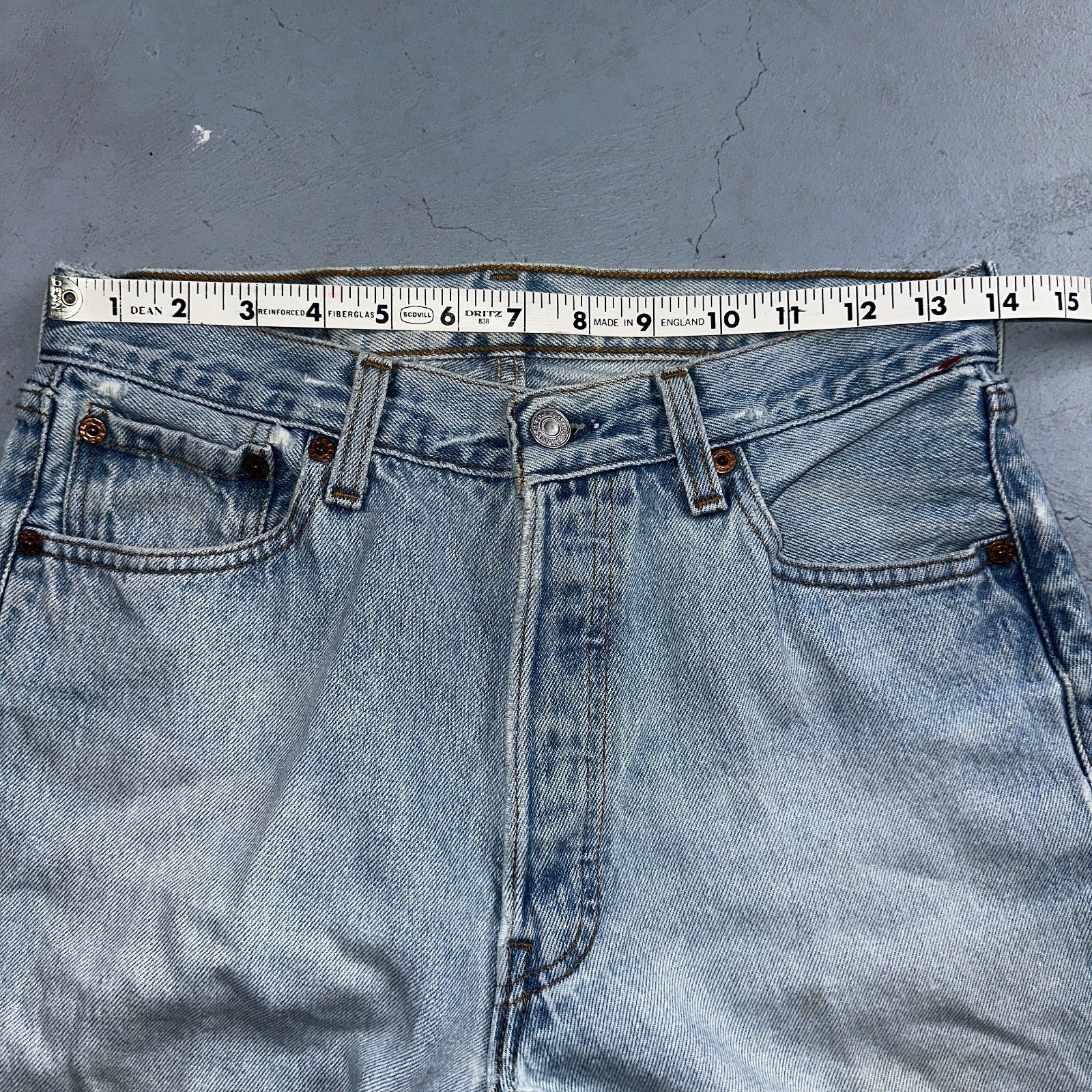 Levis 501 Vintage 90s USA XX Straight Leg Jeans Blue Light Wash 30x32 Act 28x30