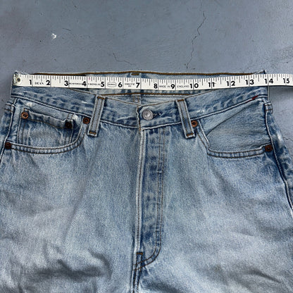 Levis 501 Vintage 90s USA XX Straight Leg Jeans Blue Light Wash 30x32 Act 28x30