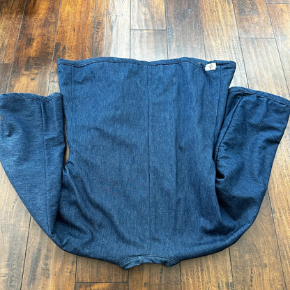 1960s Rockabilly Reversible Denim Leather Jacket 60s 70s RARE Yellow Blue Anorak