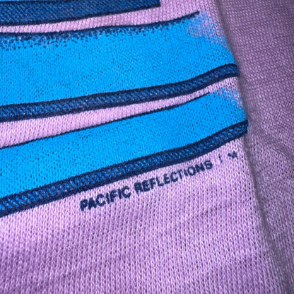 Hawaii Graphic Single Stitch VTG T Shirt Sunset Palm Trees Purple 90s Graphic