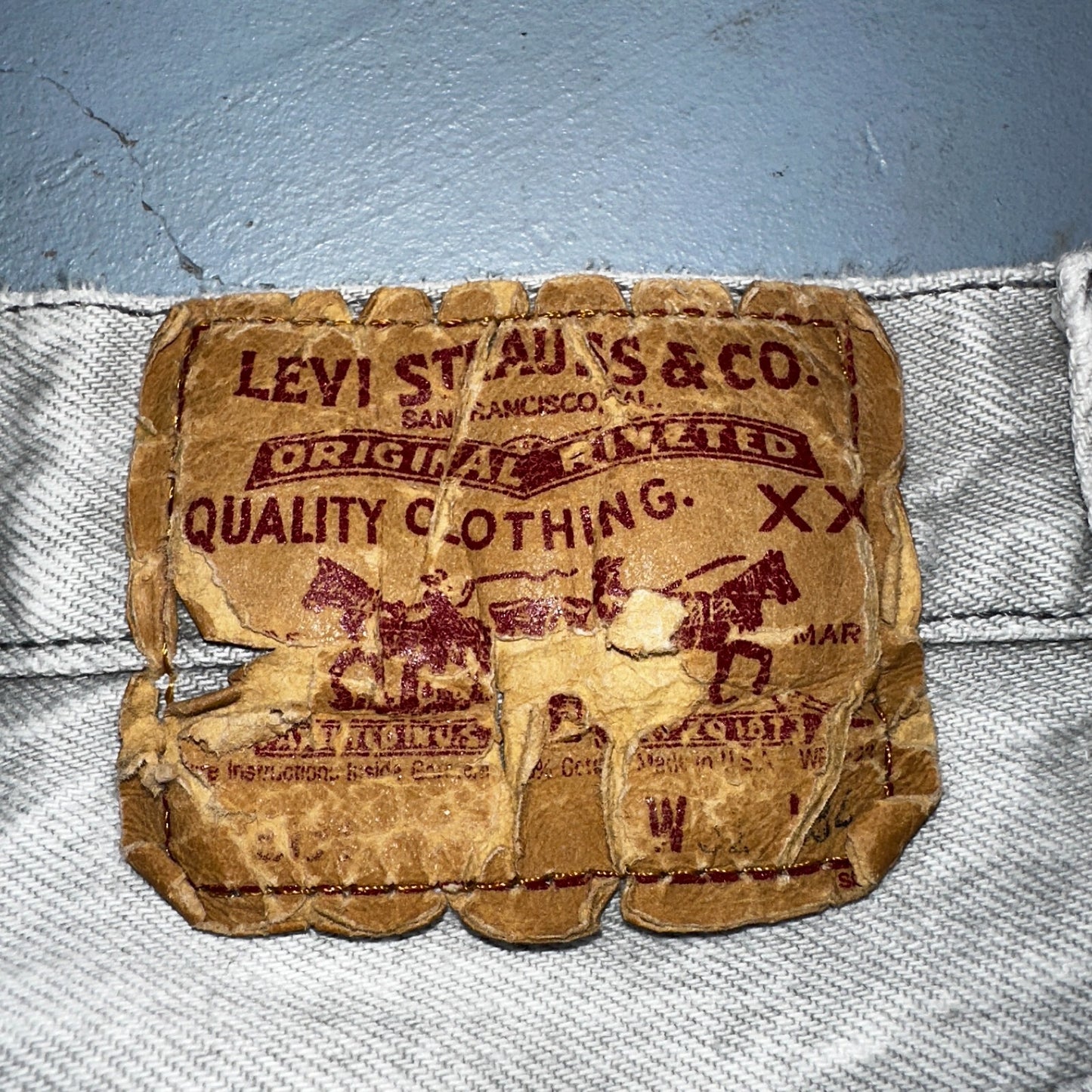 Levis 501 Vintage 90s USA XX Straight Leg Jeans Gray Light Wash 31x34 Act 29x32