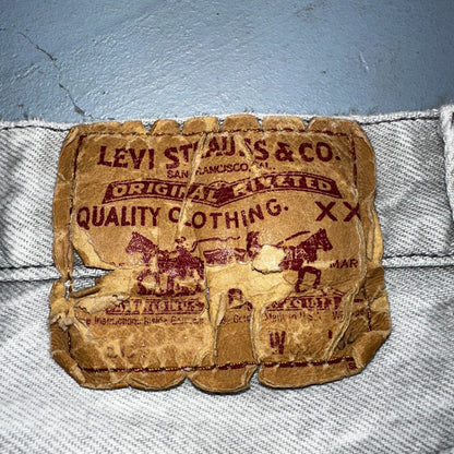 Levis 501 Vintage 90s USA XX Straight Leg Jeans Gray Light Wash 31x34 Act 29x32