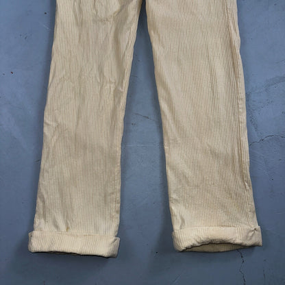 1930s 1940s Pants Mens 27 Yellow Corduroy Chino Straight Pockets Palm Beach Suit