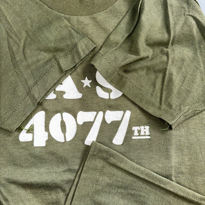 MASH Army Screen Stars 80s VTG T Shirt Sun Run 4077 Green Hot Rods Cool Large