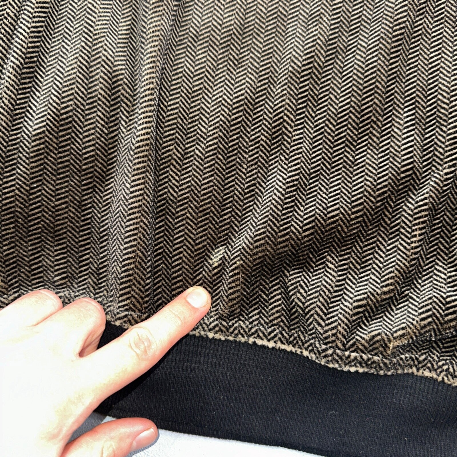 SRT Herringbone Mens Shirt Size L Gray Long Sleeve Henley VTG Golf Polo 90s